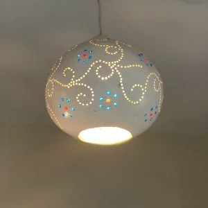 White Turkish Ceiling Lamp