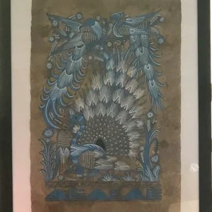Mexican Bark Painting – Blue